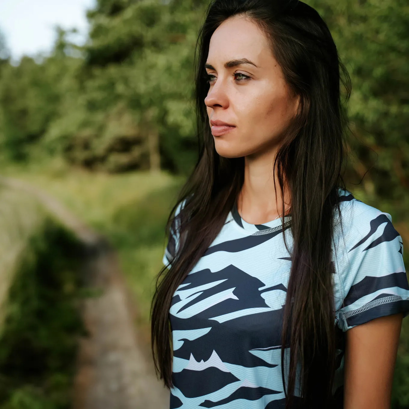 Fjord Nansen Koszulki|Bielizna|Koszulka RIX PRINT T-SHIRT WOMEN mountin & wave blue