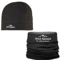 Fjord Nansen Szaliki, Chusty, Opaski, Kominiarki|Czapki Zimowe|Zestaw czapka FALL i chusta HEADGEAR FLEECE black